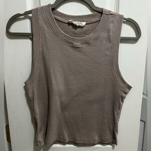 Ribbed Tank Top - Taupe